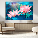 Pink Lotus Flower Canvas Wall Art | Vibrant Floral Wall