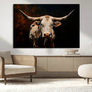 Texas Longhorn Wall Art | 3-Panel Large Texas Longhorn