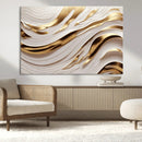 Gold and White Abstract Wave Canvas – Elegant Flowing Design by MyGreatCanvas | Canvas Wall Art Prints | Photo Prints & Wall Decor