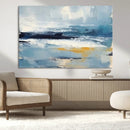 Abstract Ocean Canvas Wall Art - Coastal Blue and Gold