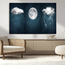 3 Piece Indigo Cloud Wall Art, Thunderstorm Moon Cloud by MyGreatCanvas | Canvas Wall Art Prints | Photo Prints & Wall Decor