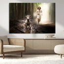 Jesus Canvas Wall Art - Jesus Running After Lost Lamb, by MyGreatCanvas | Canvas Wall Art Prints | Photo Prints & Wall Decor