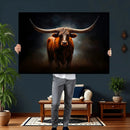 Abstract Texas Longhorn Wall Art Print | 3-Panel Large Texas
