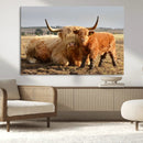 Highland Cow Canvas Wall Art Animal Print for Farm House
