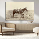 Cowboy Wall Art - Western Horse Canvas Print - Vintage