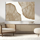 Rustic Brown Tree Ring Wall Art Canvas Print – Framed and