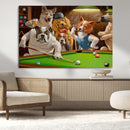 Dogs Playing Pool Canvas Wall Art Funny Gifts Dog Print