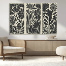 Modern Botanical Wall Art - Floral Black and White Canvas