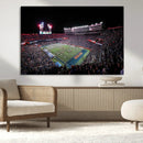 Ben Hill Griffin Stadium Night Game Triple Canvas Wall Art -