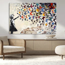 Banksy Graffiti Wall Art Canvas Print: Girl Releasing