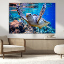 Underwater Sea Turtle Wall Art Canvas Print – Vibrant Ocean