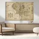 Vintage Middle Earth Map Wall Art Canvas – Lord of the Rings