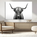 Highland Wall Art Canvas Print – Minimalist Black and White