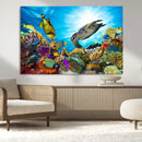 Colorful Coral Reef and Sea Life Turtle Canvas Print, by MyGreatCanvas | Canvas Wall Art Prints | Photo Prints & Wall Decor
