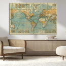 Push Pin World Map Canvas Print – Travel Tracker Wall Art