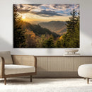 Sunrise Over the Smoky Mountains Canvas Wall Art –