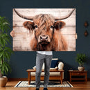 Vintage Scottish Highland Cow Cattle Art Print Farmhouse