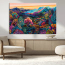 Colorful Abstract Landscape Wall Art Print Canvas - Vibrant