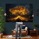 Golden Tree of Life Canvas Wall Art Print - Majestic Glowing by MyGreatCanvas | Canvas Wall Art Prints | Photo Prints & Wall Decor