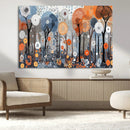 Abstract Winter Landscape Canvas Wall Art Print - Large