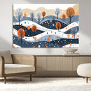 Abstract Winter Landscape Canvas Wall Art Print -  Large