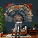 Abstract Tree Ring Wall Art Canvas Print – Colorful Framed