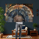 Framed Tree Ring Wall Art - Abstract Colorful Tree Ring Wall