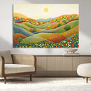 YAYOI KUSAMA Colorful Dot Art Landscape Canvas - Framed