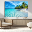 Tropical Beach Wall Art Canvas Print - Serene Ocean