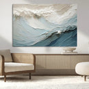 Waves Abstract Wall Art Print, Modern Framed Abstract Canvas