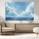 Abstract Ocean Print Artwork- Serene Blue Ocean Canvas Wall