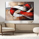Abstract Wall Art - Modern Red and White Canvas Wall Art