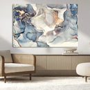 Abstract Blue and Gold Canvas Wall Art - Fluid Modern Ink