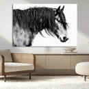 Black Horse Wall Art Canvas Print – Elegant Farmhouse Decor