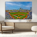 Wrigley Field Chicago Cubs Panoramic Canvas Print –
