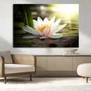 Lotus Flower Wall Art Canvas Print, Water Lily Large Wall