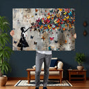Butterfly Girl Wall Art – Vibrant Street Style Canvas Print,