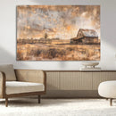 Rustic Farmhouse Wall Art Canvas Print | Barn and Field