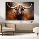 Highland Bull Canvas Abstract Canvas Wall Art Print –