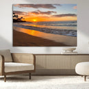 Sunset Wall Art Print - Stunning Beach Sunset Canvas Artwork
