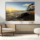 Tropical Beach Wall Art - Stunning Ocean Sunset Canvas Print