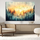 Abstract Forest Wall Art Print- Serene Nature Canvas Print