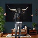 Majestic Longhorn Bull Wall Art Canvas Print – Dark by MyGreatCanvas | Canvas Wall Art Prints | Photo Prints & Wall Decor