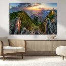 Mountain Sunset Panoramic Wall Art Canvas Print – Framed