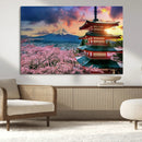 Mount Fuji Cherry Blossom Wall Art Canvas Print – Framed