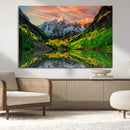 Maroon Bells Lake Wall Art Canvas Print – Framed Majestic
