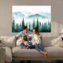 Pine Forest Wall Art Canvas Print – Misty Mountains Foggy by MyGreatCanvas | Canvas Wall Art Prints | Photo Prints & Wall Decor