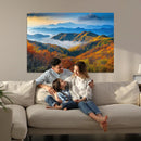 Autumn Mountains Wall Art Canvas Print – Foggy Peaks