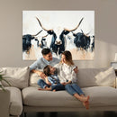 Texas Longhorn Wall Art Canvas Print – Majestic Horned Bull