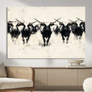Texas Longhorn Wall Art – Framed Black White Cattle Canvas by MyGreatCanvas | Canvas Wall Art Prints | Photo Prints & Wall Decor